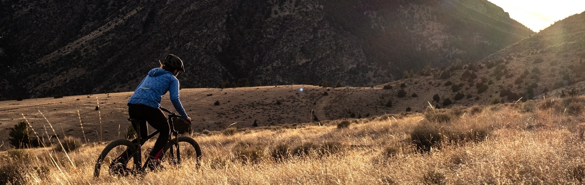 Woman mountain biking